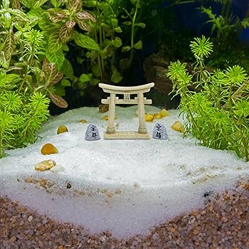 Amazon.co.jp: DECHOUS 日本 神社 鳥居 門 石 置物、 3個